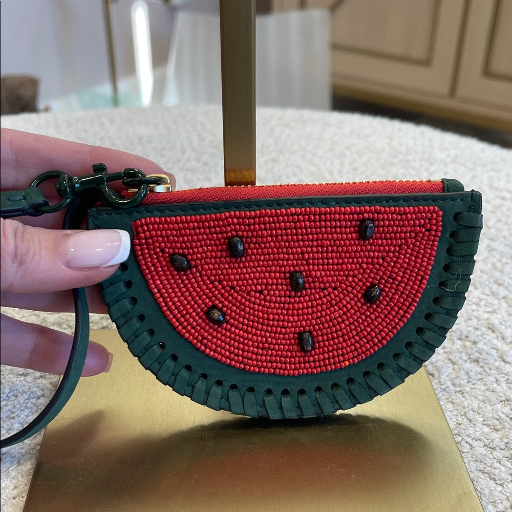 Tory Burch Red and Green Watermelon Pouch - Picture 2 of 4